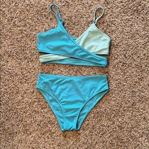 Stylish Blue and Green Bikini Set